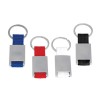 Personalized Leather Accent Metal Keychain