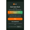 White-label match-3 game start screen with exhibitor logo, tagline and prize text