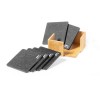 Promotional Eco-Neutral - Set of 6 Felt Coasters with Bamboo Stand | LAAX