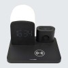 4-in-1 Fast Wireless Charging Dock with Alarm Clock & LED Lamp