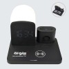 4-in-1 Fast Wireless Charging Dock with Alarm Clock & LED Lamp
