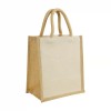 Personalized Laminated Cotton Bags with Natural Jute Gusset 10 Oz
