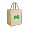 Personalized Laminated Cotton Bags with Natural Jute Gusset 10 Oz