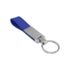 Personalized Metal Key Chains with Leather Strap Blue