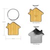 Bamboo and Metal Keychain House Shaped 32mm 