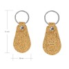 Cork PU Keychains with 32mm Metal Flat Key Ring 