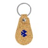 Promotional Cork PU Keychains with 32mm Metal Flat Key Ring 