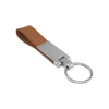 Personalized Metal Key Chains with Leather Strap Brown