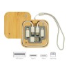 Promotional Multi-Charging Cable Set in Square Bamboo Case