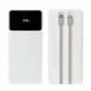 Premium 10,000 mAh Power Bank with LED Display & Built-in Cables