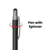 Personalized Stylus Metal Pens with Spinner – Push Button (Blue Ink)