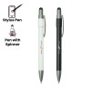 Personalized Stylus Metal Pens with Spinner – Push Button (Blue Ink)