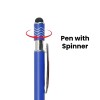 Stylus Metal Pens with Wave Design Top Spinner (Blue Ink)