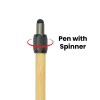 Bamboo and Metal Stylus Pens with Top Spinner (Blue Ink)