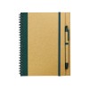 Promotional Recycled Notepad with Pen Green