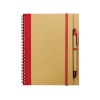 Promotional Recycled Notepad with Pen Red