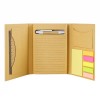 Promotional Tri-Fold Notepad with Sticky Notes, Pen, Card Slot and Ruler
