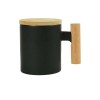 Ceramic Coffee Mugs with Bamboo Handle and Lid 380ml