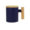 Ceramic Coffee Mugs with Bamboo Handle and Lid 380ml