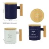 Ceramic Coffee Mugs with Bamboo Handle and Lid 380ml