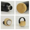 Double Wall SS Bottles with Bamboo Base & Lid 750 ml