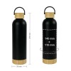 Double Wall SS Bottles with Bamboo Base & Lid 750 ml