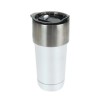 Double Wall SS Tumblers with Slide-Lock PP Lid 591ml White