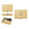 Promotional Eco-Friendly Bamboo Tool Set with Silver Locking Case