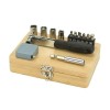 Promotional Eco-Friendly Bamboo Tool Set with Silver Locking Case