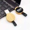 Eco Bamboo LED USB 64GB 3.0 with Strap – Custom Round Flash Drive