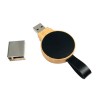 Eco Bamboo LED USB 64GB 3.0 with Strap – Custom Round Flash Drive