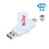 White Sleek 32GB LED Logo Type-C OTG USB 3.0 Drive – Modern & Multipurpose