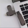 64GB Dual USB OTG Drive – Gun Metal Swivel Design, Type-C & USB 3.0