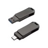 64GB Dual USB OTG Drive – Gun Metal Swivel Design, Type-C & USB 3.0