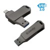 64GB Dual USB OTG Drive – Gun Metal Swivel Design, Type-C & USB 3.0