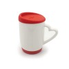 Personalized Ceramic Mug with Silicone Cap and Base Red