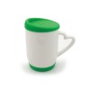 Personalized Ceramic Mug with Silicone Cap and Base Green