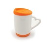Personalized Ceramic Mug with Silicone Cap and Base Orange