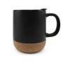 Personalized Mug with Lid and Cork Base Black