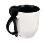 Personalized Ceramic Mug with Spoon Black