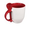 Personalized Ceramic Mug with Spoon Red