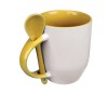 Personalized Ceramic Mug with Spoon Yellow