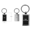 Black Rectangular Metal Keychains 