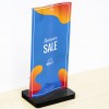 T Shape Menu or Flyer Holder, Material : Clear Acrylic Top and Black Base