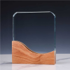 Promotional Square Crystal Awards with Wooden Base 