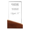 Personalized Crystal Awards with Wood Base in Black Hardboard Box Laser Engrave