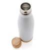 Personalized Double Wall Stainless Bottle with Bamboo Lid and Base 