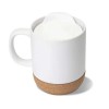 White Ceramic Mug with Cork and Lid | LUCCA