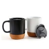 Promotional Ceramic Mug with Cork and Lid | LUCCA