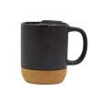Black Ceramic Mug with Cork and Lid | LUCCA